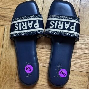 Nicole Miller Navy and White Sandals